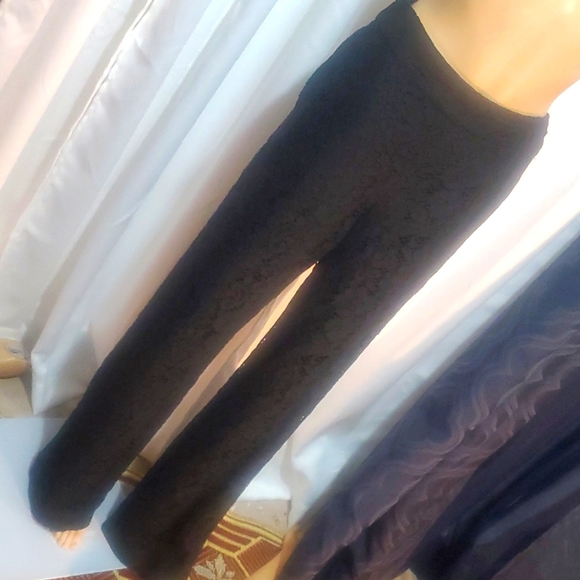 Alegant set for any event 2pc happy holidays lace pants lace top and silver - Picture 7 of 17